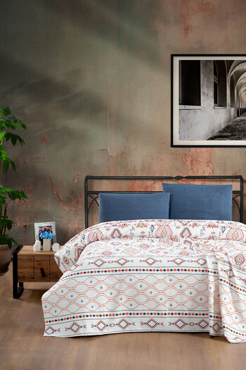 Vionel Home Anatolia 100% Cotton DoublePike- Summer, Soft Bedspread, Multi-purpose 200x230 Cm
