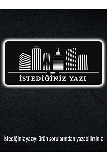 Mony Tasarım Isimli Emlak Gayrimenkul Led Işıklı Tablo
