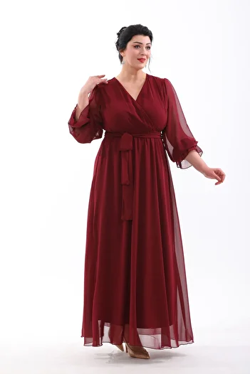 IŞILTI Tire Long Size Large Size Evening Dress