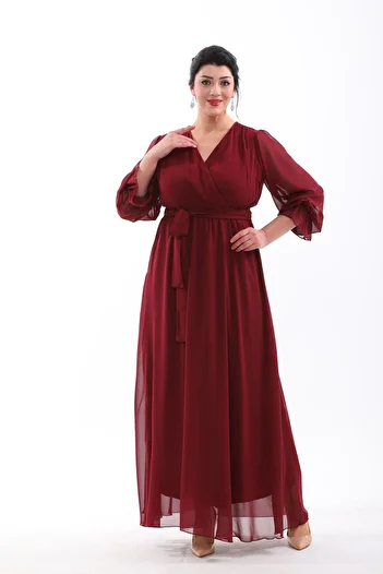 IŞILTI Tire Long Size Large Size Evening Dress