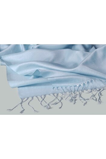 KROREN Baby Blue Silk Look Shawl