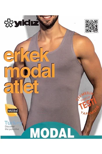 YILDIZ 3-Piece Modal Gray Color Non-Marking Men's Undershirt