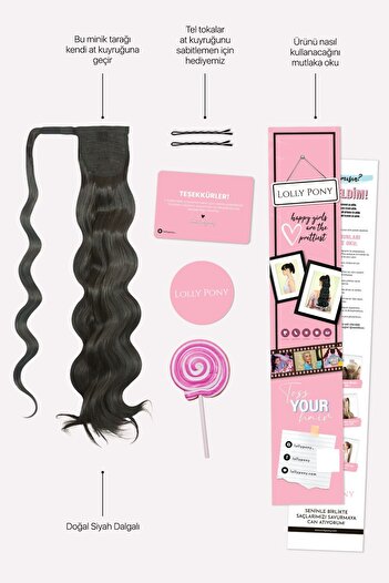 LOLLY PONY 65 Cm Fiber Wavy Ponytail Natural Black