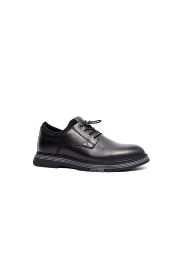 KOMCERO Genuine Leather Winter Classic Shoes - Elastic Tied, Stretch, SimpleModelK1195-767
