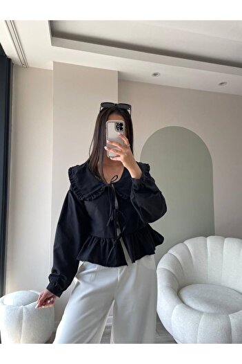 Ekim Store Plain Cut Baby Collar Shirt