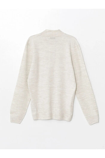 LC Waikiki Men's Knit Sweater - Stand Collar, Long Sleeve, Lcw Vision
