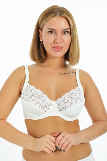 Malika Women's Ecru Lace Underwire Minimizer Strengthening Bra 4676002-camilia