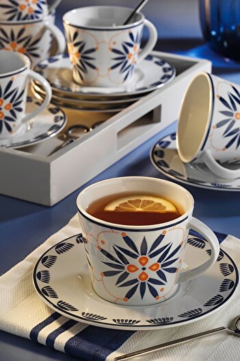 Kütahya Porselen 12 Pieces Teacup for 6 People 12446