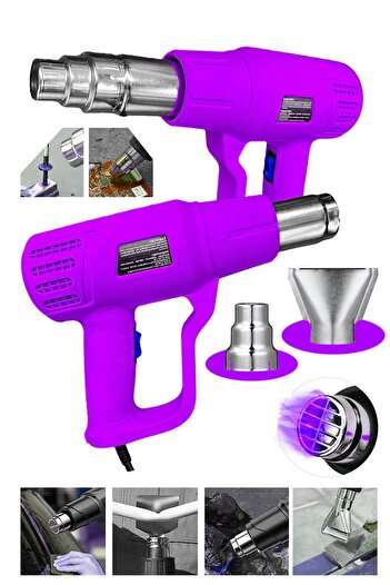 MOONSHOP Alman Seri 4500 Watt Pro Darbeye Dayanıklı Bakır Sargılı Rezistans 2 kademeli Sıcak Hava Tabancası