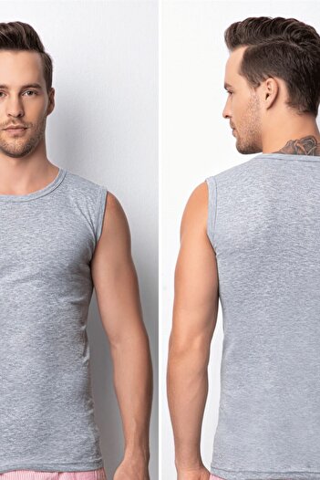DONEX 2024 100% Cotton Ribbed 0 Sleeve Men's Undershirt 3-Piece