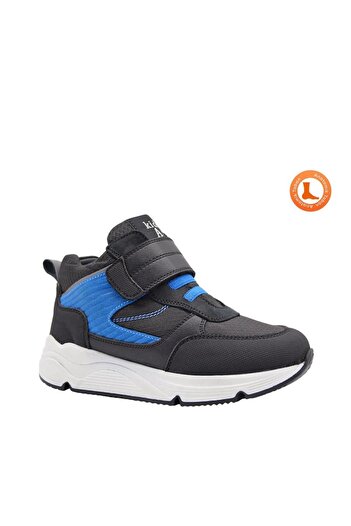 kids A more Stewart Single Velcro and Elastic Leather Boy's Boots Black