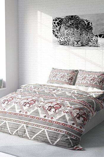 PerlaSera 3D Custom Design Vintage Elephant-2 - Double Duvet Cover Set, Tight Woven Cotton Satin