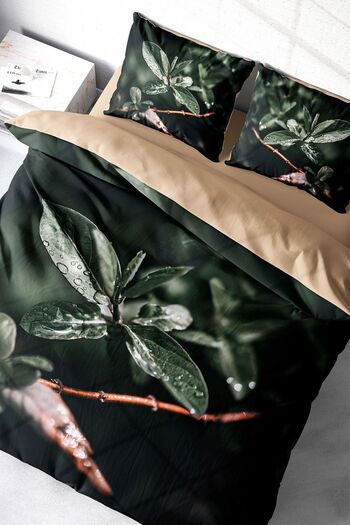 PerlaSera 3D Custom Design - Double Duvet Cover Set, Tightly Woven Cotton Satin, Simple Leave