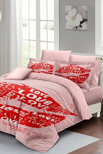 PerlaSera 3D Custom Design for Valentine's Day - Double Duvet Cover Set, Tightly Woven Cotton Satin