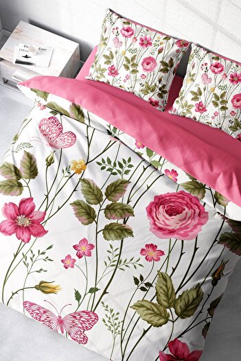 PerlaSera Relax Flower 3D Custom Design - Double Cotton Satin Duvet Cover Set