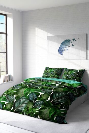 PerlaSera 3D Custom Design Duvet Cover Set - Double, Cotton Satin, Green Forest