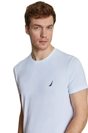 Nautica White 95% Modal Soft Men's T-shirt