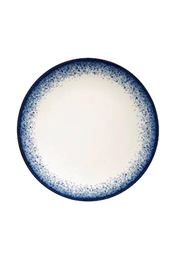 Kütahya Porselen Cream Colored Set of 2 30 Cm Round Serving and Breakfast Plates