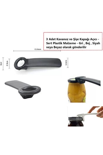 LİN GRUP Practical Jar Bottle Cap - Opener 3 Pieces