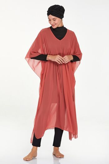 Remsa Mayo Cinnamon Color Single Pareo Kaftan - 6039 Model σε μαγιό