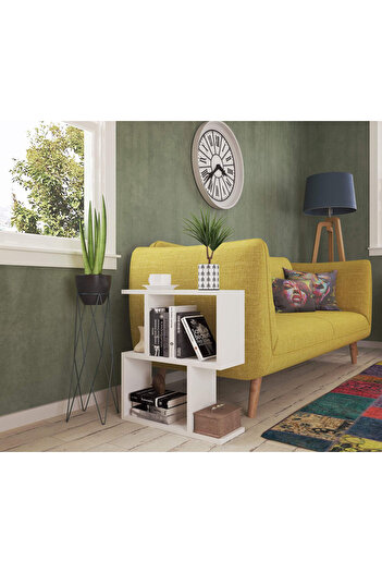 Modern home Versatile Asymmetrical Side Table  White Colour for Modern Spaces