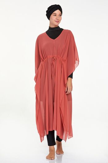 Remsa Mayo Cinnamon Color Single Pareo Kaftan - 6039 Model σε μαγιό