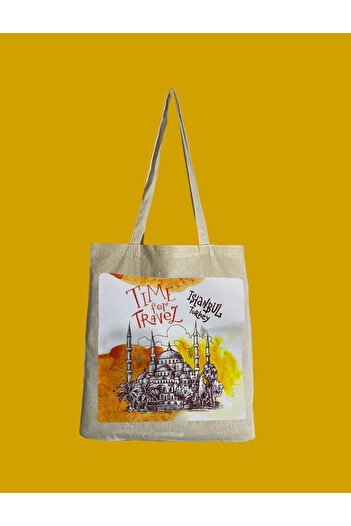 rakkun shop Sultanahmet Printed Istanbul Raw Cloth Shoulder Bag