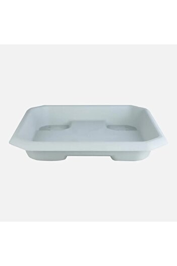 ToXA Saksı Tabağı 47cm Serinova Hisar No5 Tabak Gri Beyaz Altlığı Plastik Alt Su Haznesi Altlık