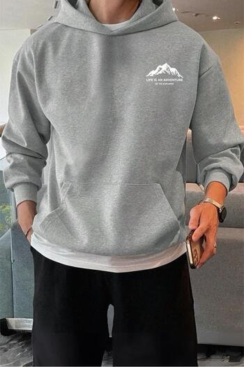Oksit Life Adventure Printed Cotton Men's Sweatshirt