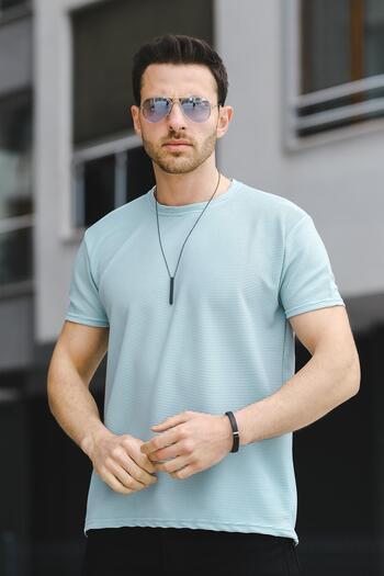 Oksit Caster Ottoman Fabric Basic Slim Fit Lycra Men's Tshirt