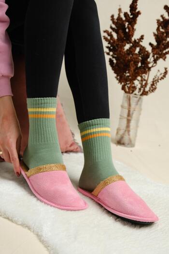 Oksit Mija Fluffy House Slippers No Sound Sole Washable Winter House Slippers Guest Slippers