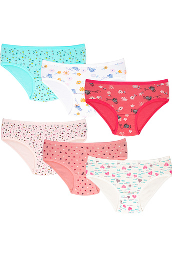 Stars Underwear Chiloți pentru fete - 6 bucăți cu model, lycra pieptănată, elastic