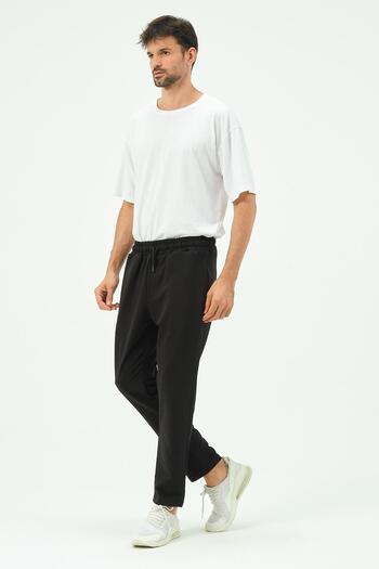 C&City Men's Straight Leg Sweatpants with Side Pockets 780 Black