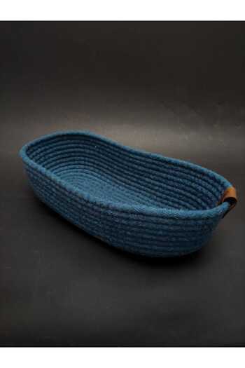 Çt Çeyizci Tekstil Blue Wicker Bread Basket - Organizer Basket