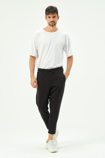 C&City Men's Straight Leg Sweatpants with Back Pocket 783 Black