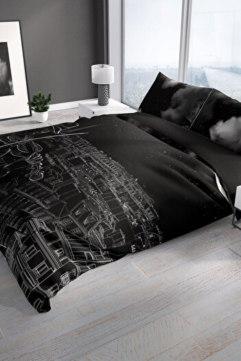 Cattleya City 3d Cotton Satin Double Duvet Cover Set