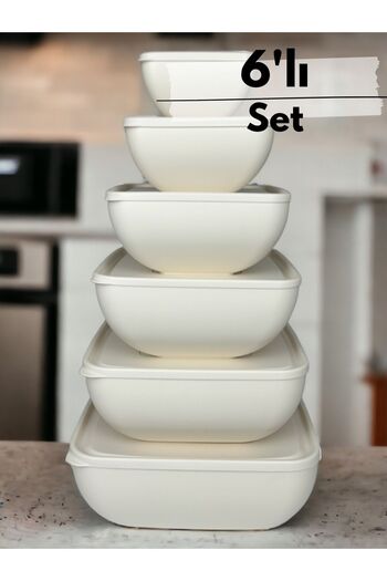 Kitcware Storage Container, Food Storage Container, Large Size Storage Container, Square Storage Container, Set of 6