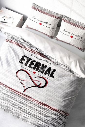 PerlaSera Duvet Cover Set with 3D Special Design - Double, Tightly Woven Cotton Satin, Eternal