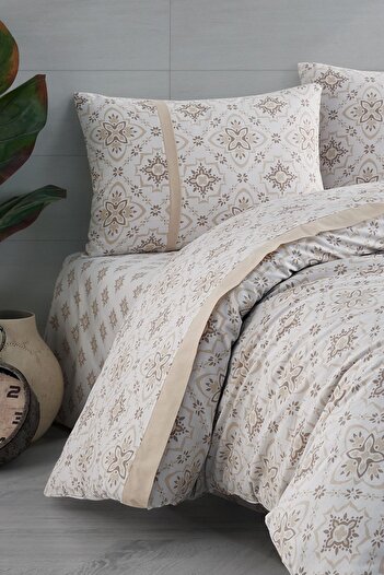 Cote Blanc Capuccino Colored 100% Cotton Double Duvet Cover Set
