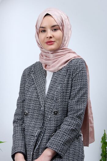 m moon scarf Υψηλής ποιότητας μοτίβο Waterway Silky Jacquard Shawl - Ιταλικές ραφές, "Powder"