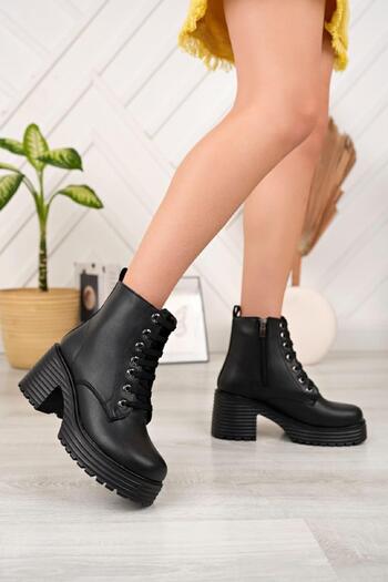 Oksit Hajar Zippered Platform High Heeled Women's Boots