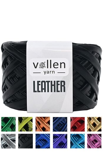 vollen yarn Premium Δερμάτινο Σχοινί Μεταλλικό Σχοινί Τσάντα Σχοινί, γυαλιστερό χτενισμένο βαμβακερό σχοινί. 120 γραμμάρια, μαύρο