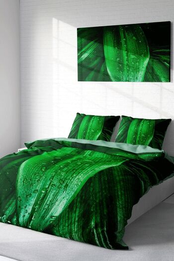 PerlaSera 3D Custom Design - Double Duvet Cover Set, Tightly Woven Cotton Satin, Drop Leaf