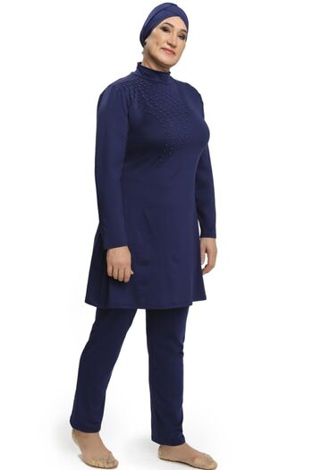 Armes Large Size Lycra Full Covered Hijab Swimsuit 9231 Navy Blue