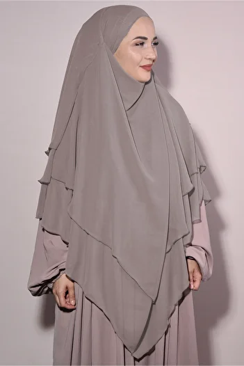 Nowa Scarf Souffle Khimar Hijab Veil Chiffon Shawl Light Mink
