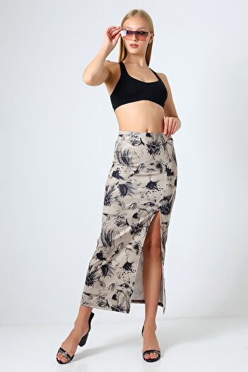 winmoda Fusta Lungă Diver Fabric Slit Lungime Maxi 92 Cm Culoare Moale