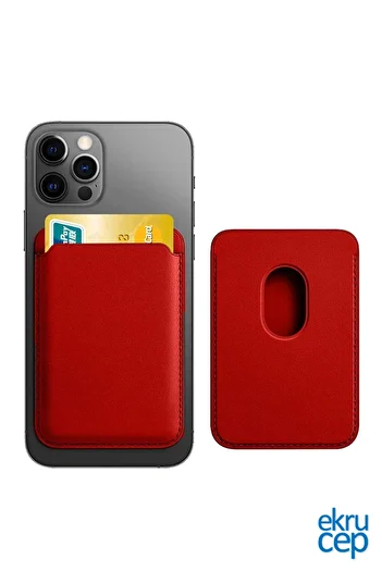 Ekru Cep Magsafe Magnetic Card Holder Leather Wallet Card Holder Compatible with iPhone 11-12-13-14-15 Series