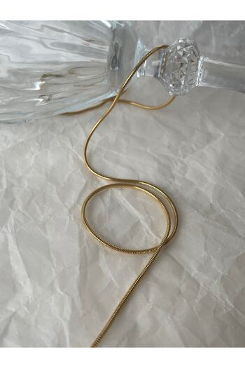 Lavian Accessories Gold Renk Çelik Italyan Zincir Ince Unisex Kolye