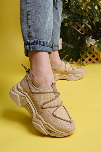 Oksit Uliana Lace Detailed Thick Sole Air Women's Sneaker