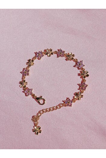 Reorah Collection Zircon Stone Spring Flowers Bracelet - Sequential Flower Bracelet